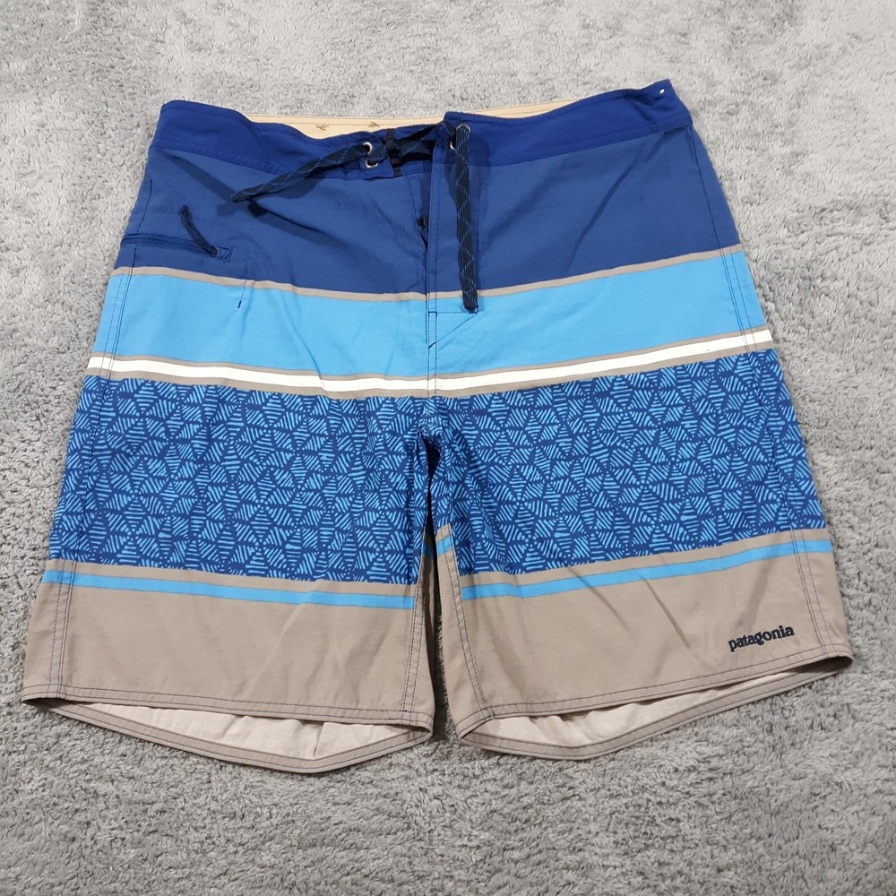 Patagonia Swim Trunks Water Beach Board Shorts Mens Size 36 Nylon Blue